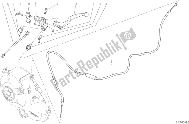 All parts for the Clutch Control of the Ducati Scrambler Urban Enduro Brasil 803 2017
